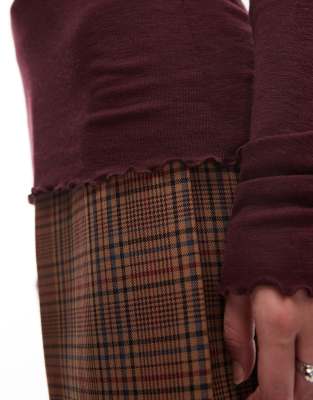 & Other Stories Pure Wool Lettuce Edge Long Sleeve Top With Thumbhole Detail In Blue