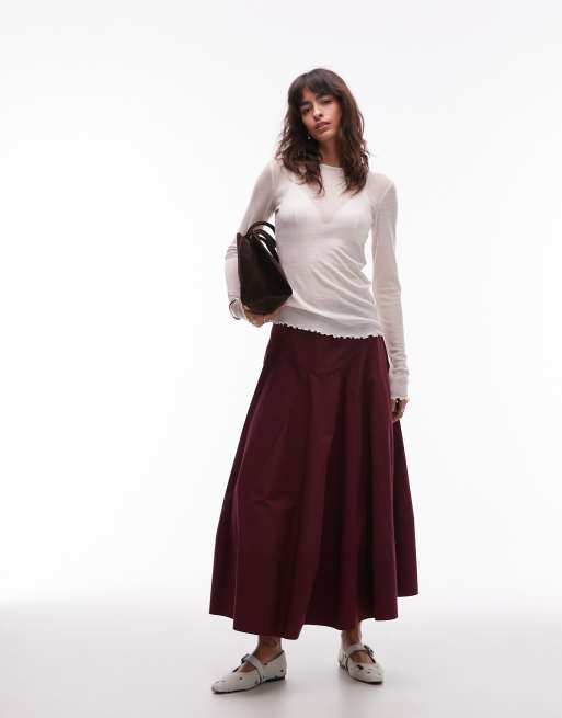 & Other Stories pure wool lettuce edge long sleeve top with thumbhole detail in white, 3 of 4