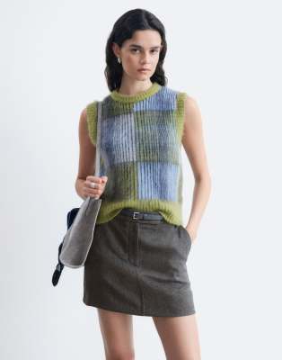 & Other Stories Pure Wool Mini Skirt In Gray