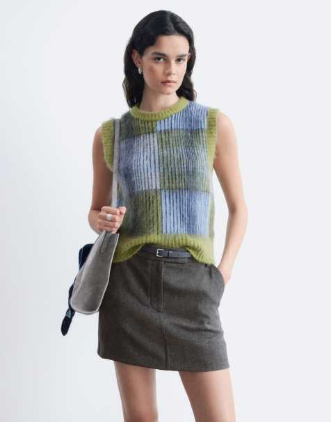 & Other Stories pure wool mini skirt in grey