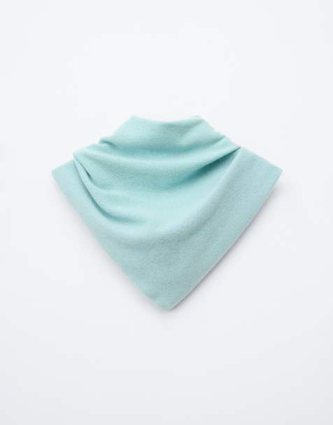 & Other Stories pure wool triangle scarf in turquoise dusty blue - view 1