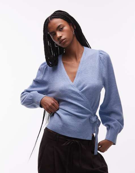 & Other Stories pure wool wrap cardigan in blue - view 1