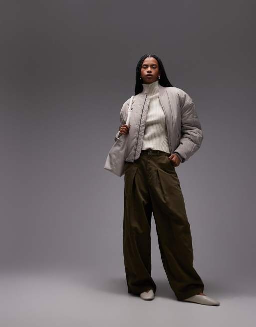 & Other Stories quilted cotton bomber jacket in light beige, 3 of 4