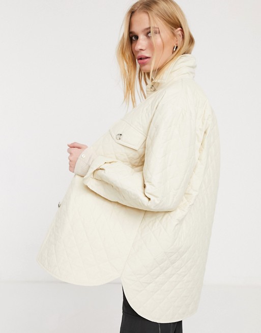 & Other Stories quilted overshirt in off-white