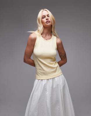 & Other Stories racer back tank top in lemon yellow