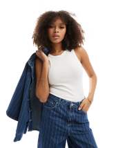 Mango denim maxi skirt in black