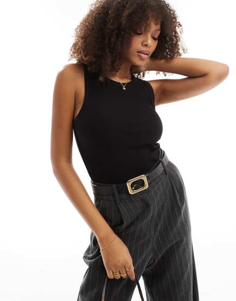 & Other Stories racer back vest top in black - view 1