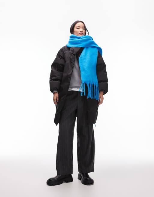 Other Stories re-down puffer coat with funnel neck in black ASOS