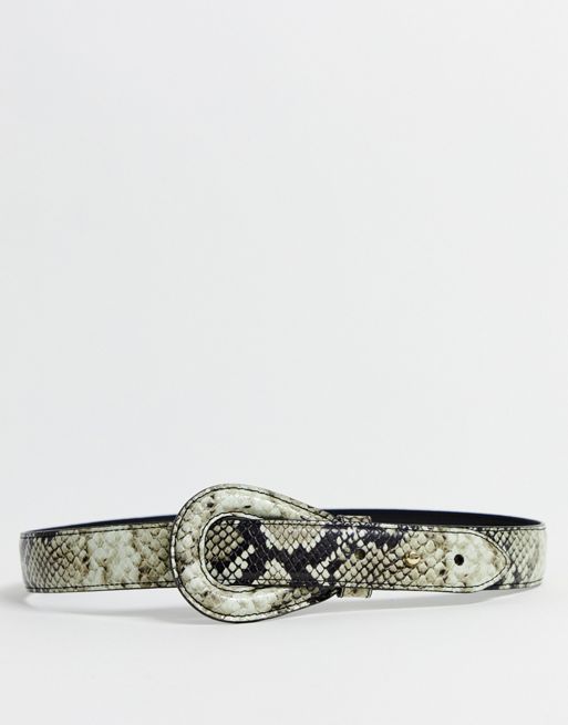 & Other Stories real leather belt in snake print