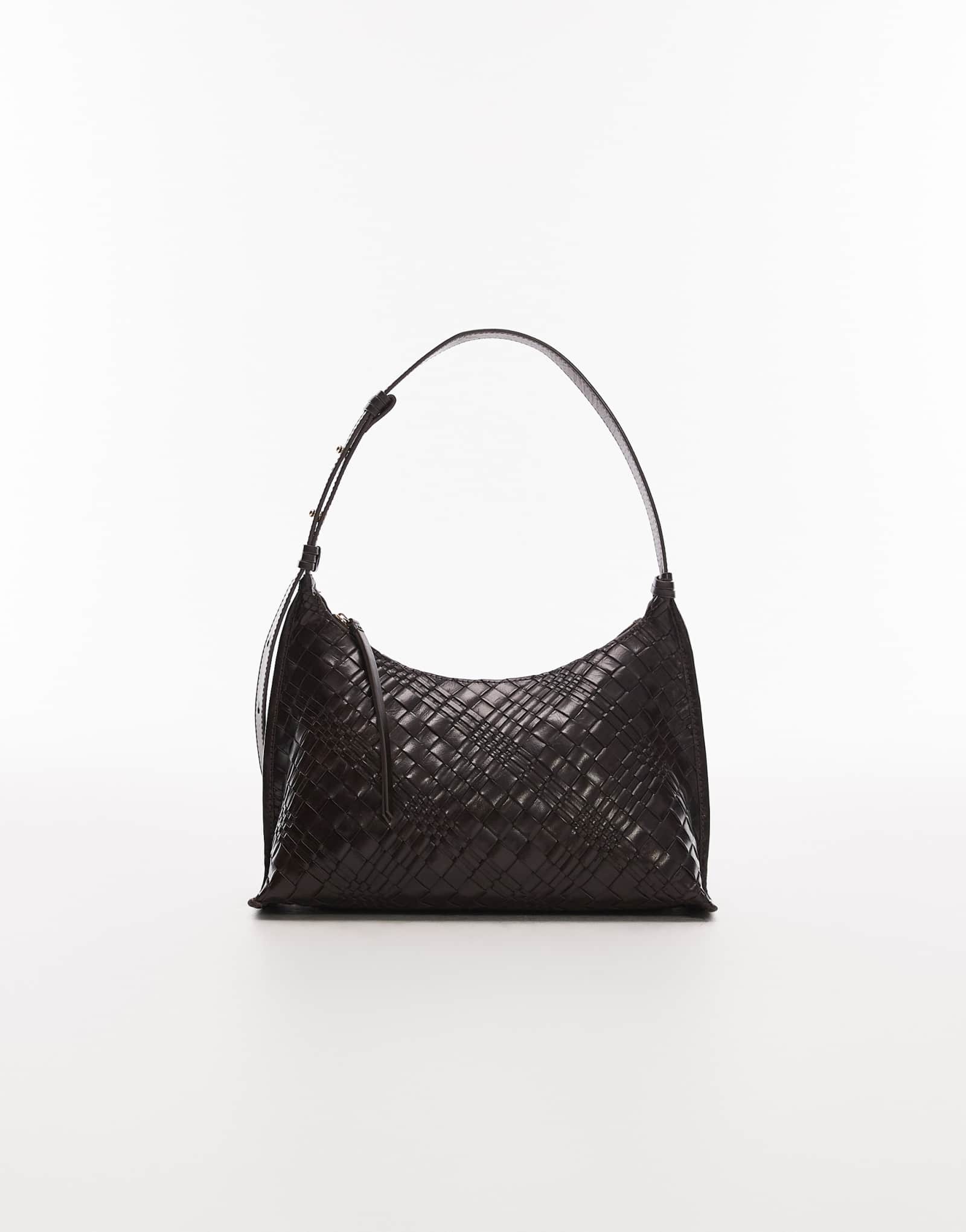 & Other Stories изогнутая плетеная сумка через плечо из натуральной кожи коричневого цвета