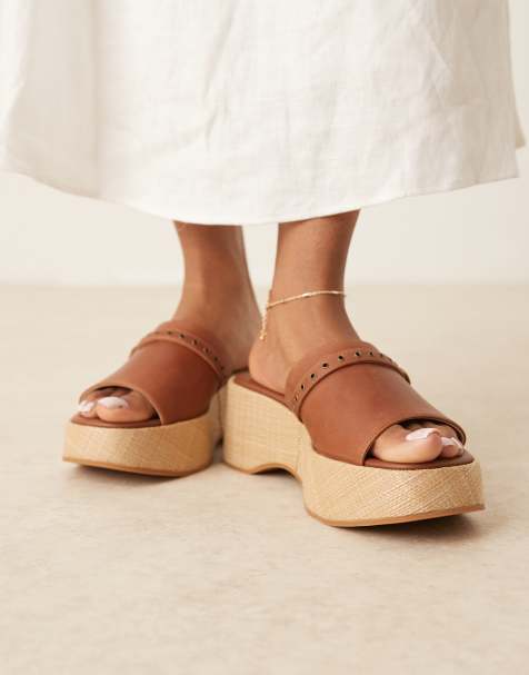 & Other Stories real leather mule clog sandals in brown - view 1