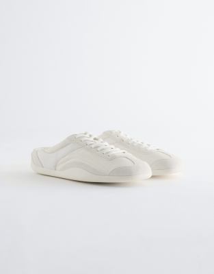 &  real leather mule sneaker with real suede trims 