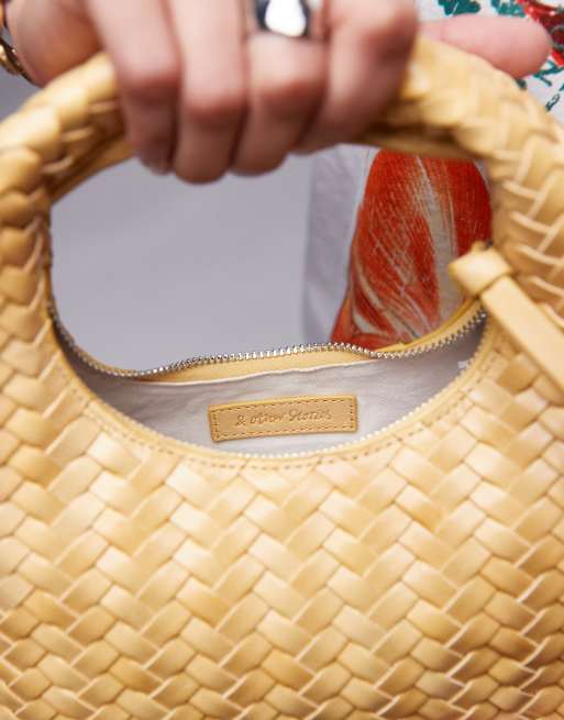 & Other Stories real leather small braided bag in yellow