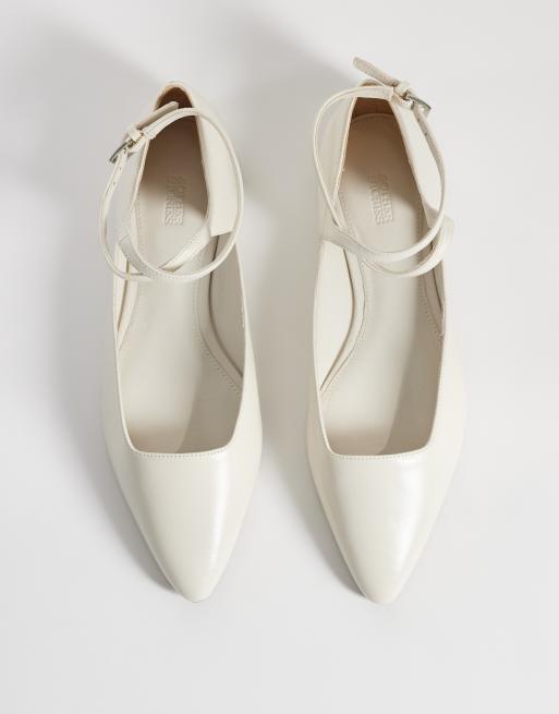 & Other Stories real leather strap ballerina flats with real suede lining in white, 2 of 4