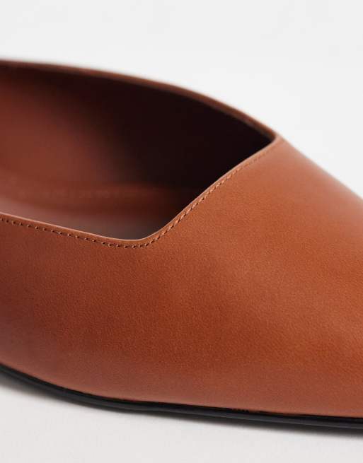 & Other Stories real leather strap ballet flats with real suede lining in brown, 4 of 4