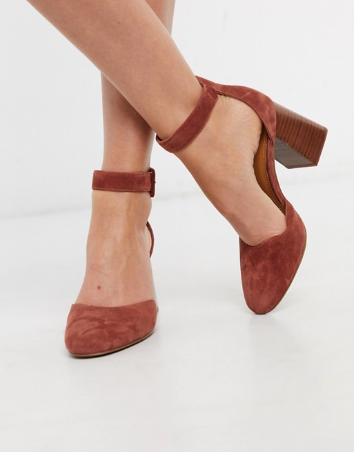 & Other Stories real suede heeled shoe in brown