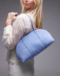 [Other Stories] & Other Stories real suede two handle curved shoulder bag in blue No Size Blue