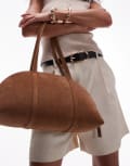 [Other Stories] & Other Stories real suede two handle curved shoulder bag in brown No Size BROWN