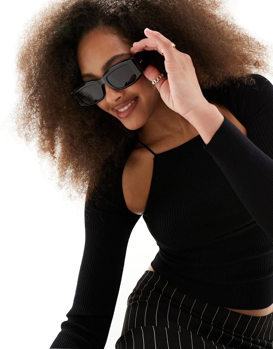 & Other Stories rectangle sunglasses in black