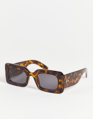 & Other Stories & Other Stories rectangle sunglasses in tortoise shell - BROWN