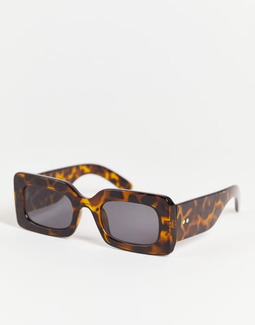 Tortoise 2025 rectangle sunglasses