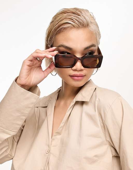 & Other Stories rectangle sunglasses in tortoiseshell | ASOS display picture 2