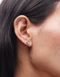 [Other Stories] & Other Stories rectangle textured asymmetric small stud earrings in silver tone No Size SILVER