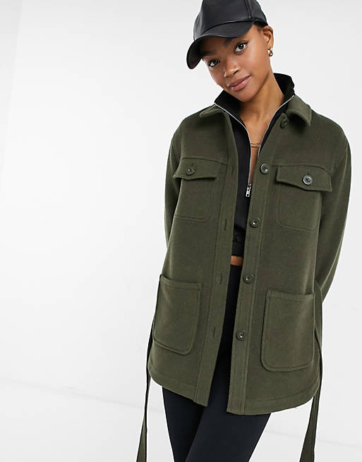  & Other Stories recycled belted jacket in khaki 