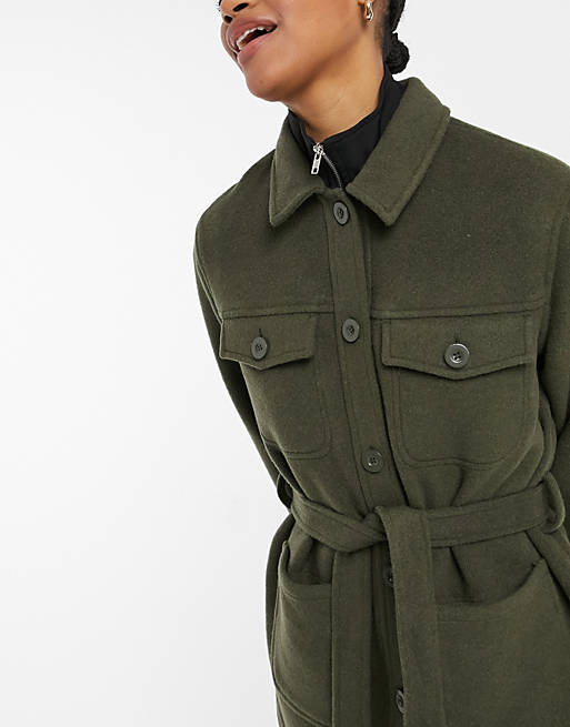 Women & Other Stories recycled belted jacket in khaki 