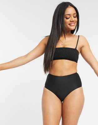 & Other Stories recycled high waist bikini bottoms in black