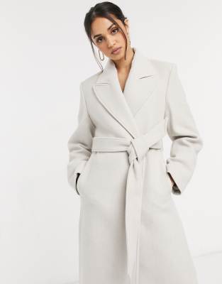 & other stories belted coat in beige
