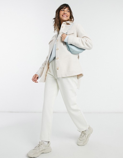 & Other Stories overshirt jacket in off white - WHITE
