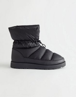 & Other Stories padded snow boots in black - BLACK