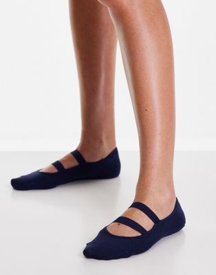 & Other Stories recycled polyamide yoga socks in navy