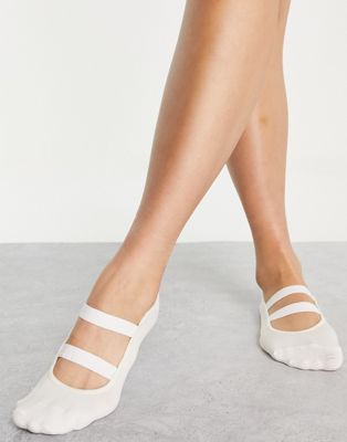 & Other Stories recycled polyamide yoga socks in off white