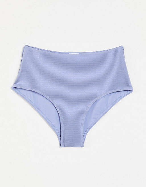 & Other Stories polyester high waist bikini bottoms in blue - MBLUE