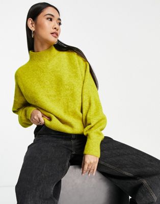 & Other Stories polyester mock neck jumper in ochre - YELLOW