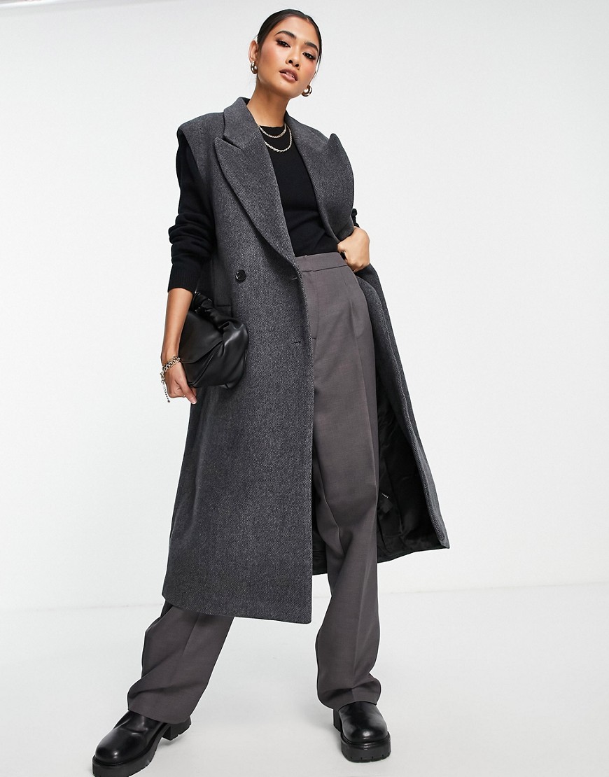 & Other Stories recycled wool tailored vest in dark gray-Grey