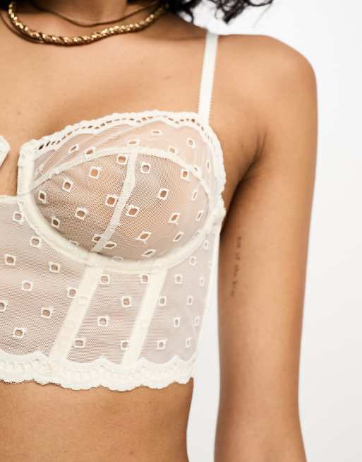 Reggiseno Mutandine di Pizzo Ricamo Solubile in Acqua Seta Setosa Slip