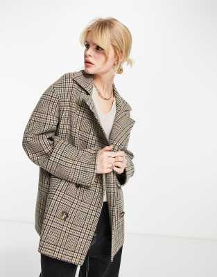 Monki short trench coat in khaki green