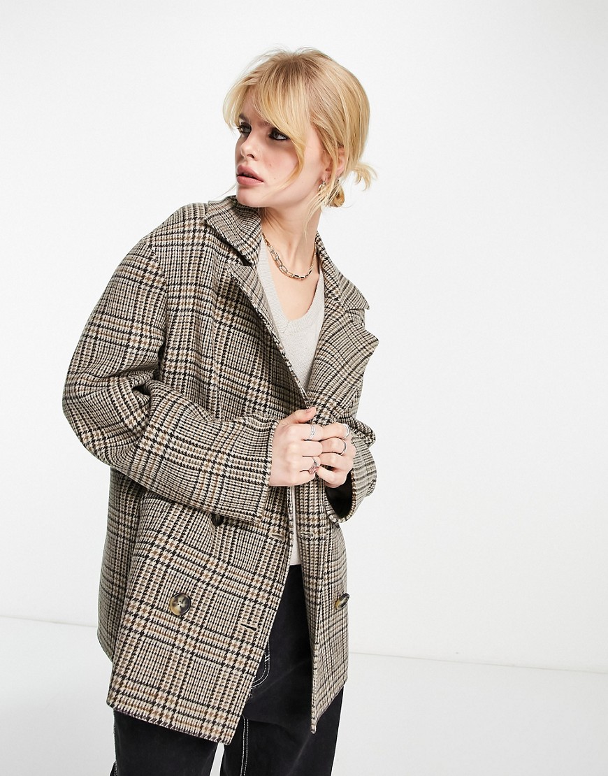 Other Stories &  Relaxed Short Coat In Check-multi