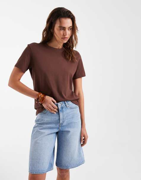 & Other Stories relaxed short sleeve t-shirt in chocolate brown - view 1