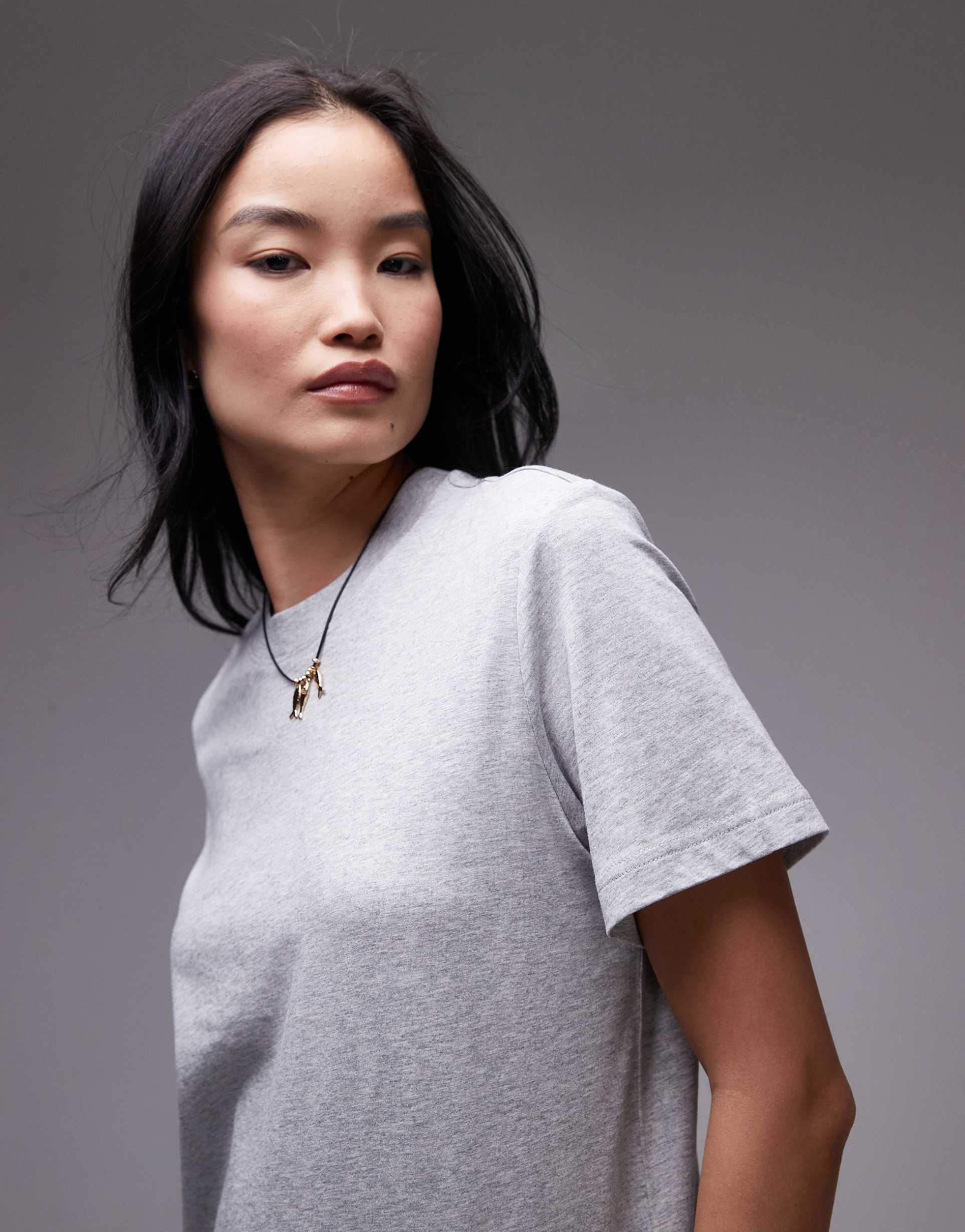 & other stories relaxed short sleeve t-shirt in gray melange