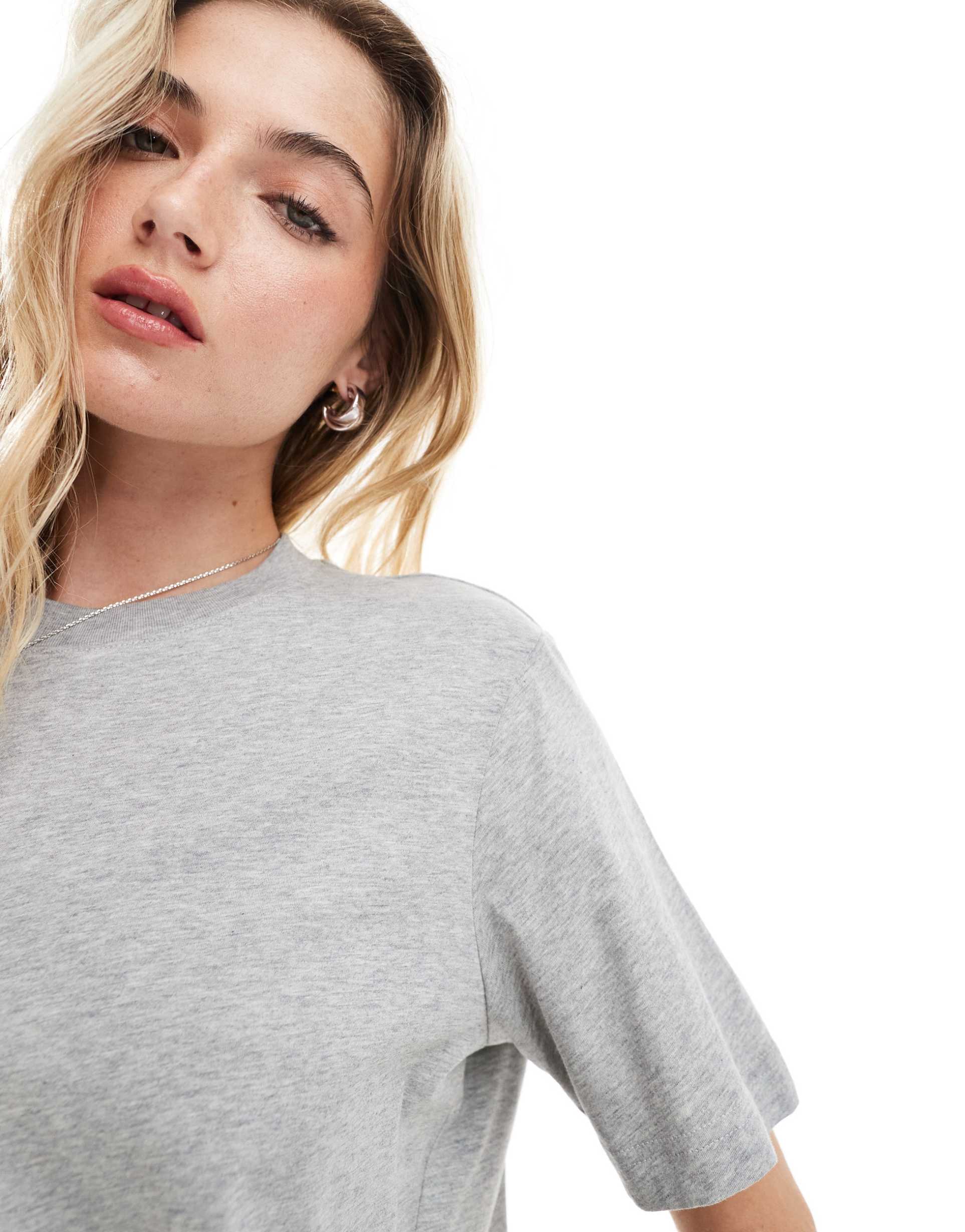 & other stories relaxed short sleeve t-shirt in gray