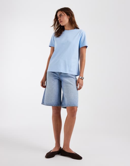 & Other Stories relaxed short sleeve t-shirt in light blue, 4 of 4
