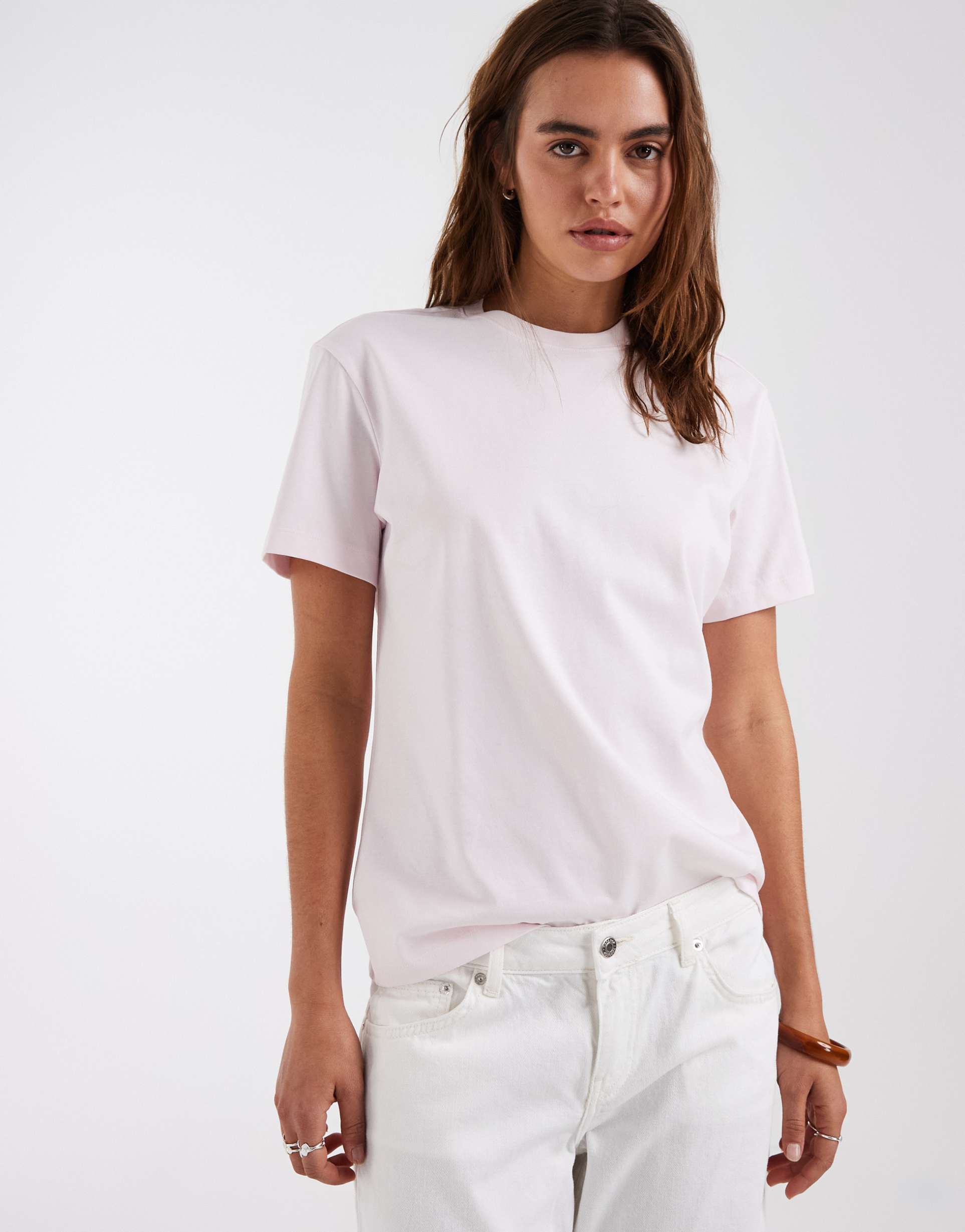 & other stories relaxed short sleeve t-shirt in soft pink