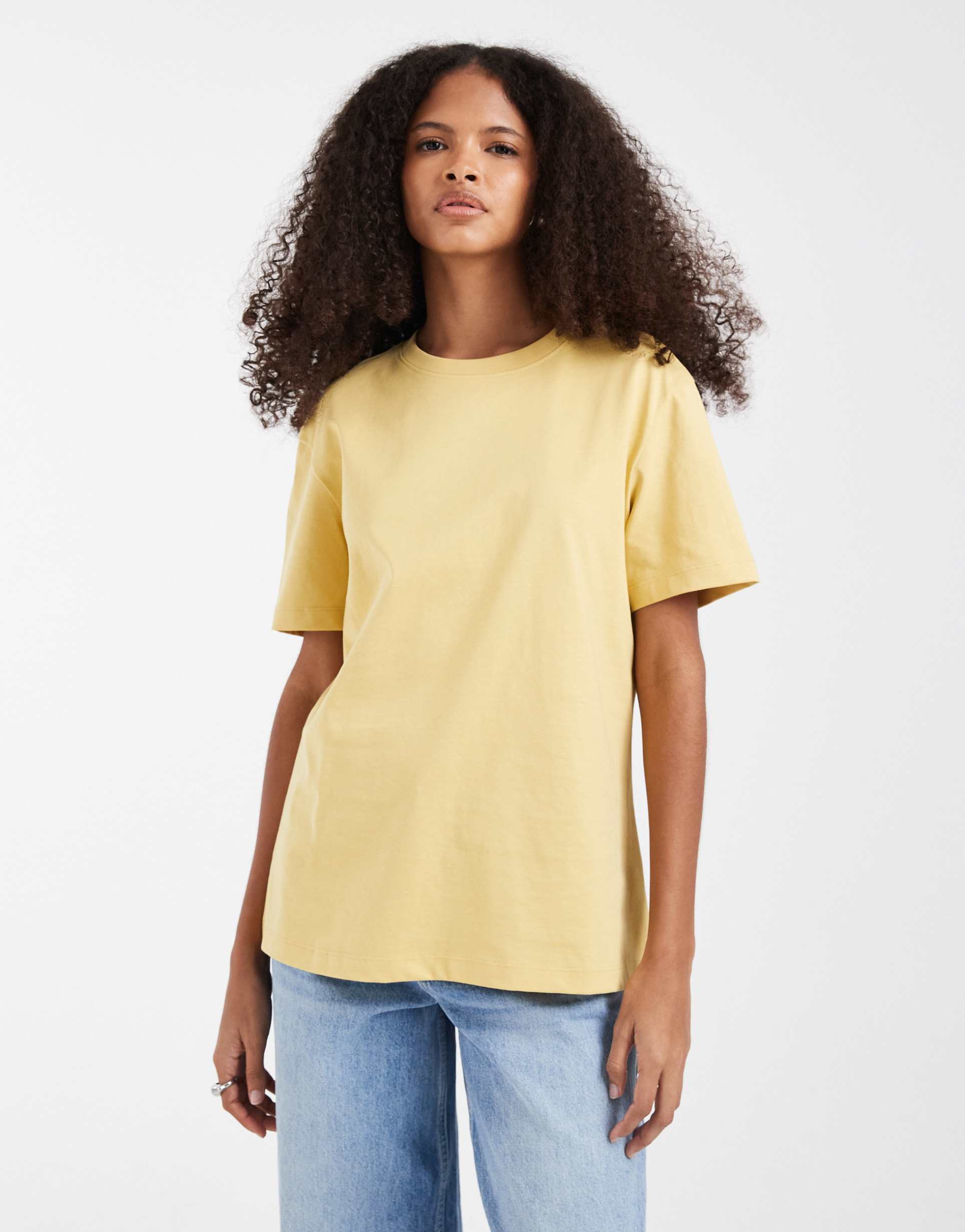 & other stories relaxed short sleeve t-shirt in yellow