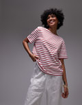 [Other Stories] & Other Stories relaxed short sleeve t-shirt top in red and white stripes-Multi L Multi