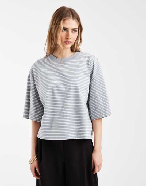 & Other Stories relaxed t-shirt in grey stripe - view 1
