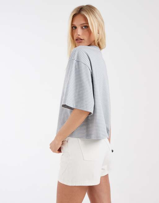 & Other Stories relaxed t-shirt in grey stripe , 4 of 4